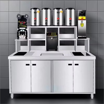 FEST Customized Boba Tea Bar Counter Stainless Steel Work Milk Tea Equipment Machine Coffe Juice Sho